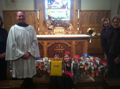 Nativity Collects Food